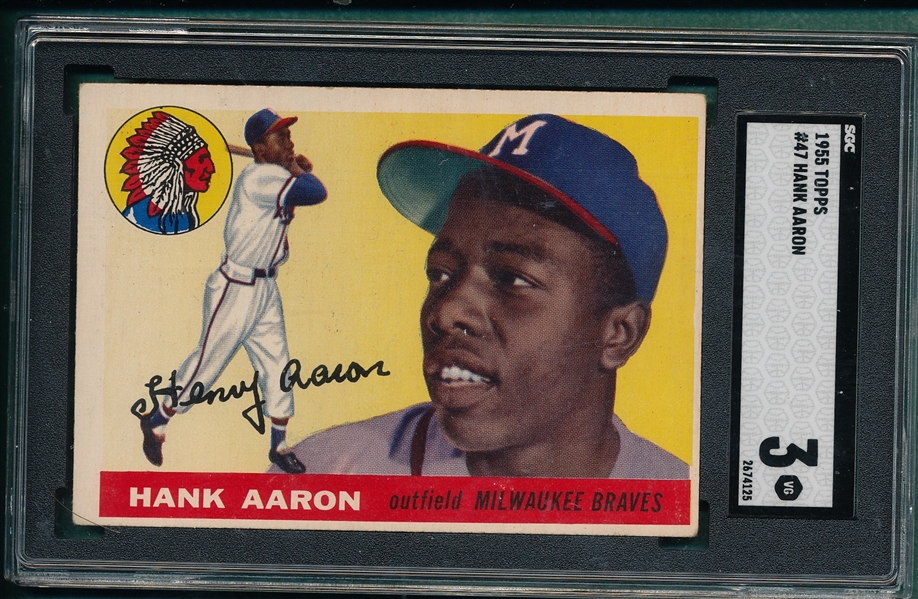 1955 Topps #47 Hank Aaron SGC 3