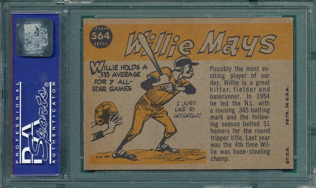 1960 Topps #564 Willie Mays, AS, PSA 7