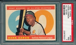 1960 Topps #566 Hank Aaron, AS, PSA 7