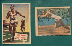 1951 Berk Roos & 1954 Topps Scoop Jesse Owens, Lot of (2)