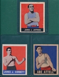 1948 Leaf Boxing #9 Jefferies, #25 Attell & #55 Corbett, Lot of (3)