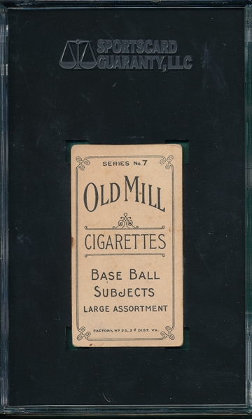 1910 T210-7 Schumaker Old Mill Cigarettes SGC 40