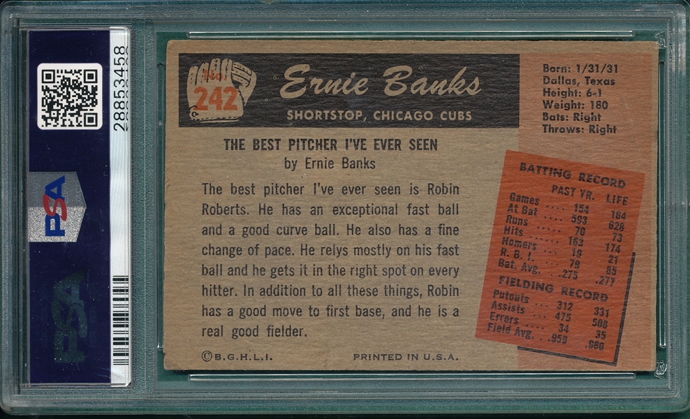 1955 Bowman #242 Ernie Banks PSA 3