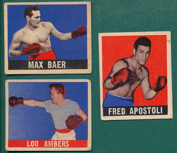 1948 Leaf Boxing Lot of (12) W/ Max Baer