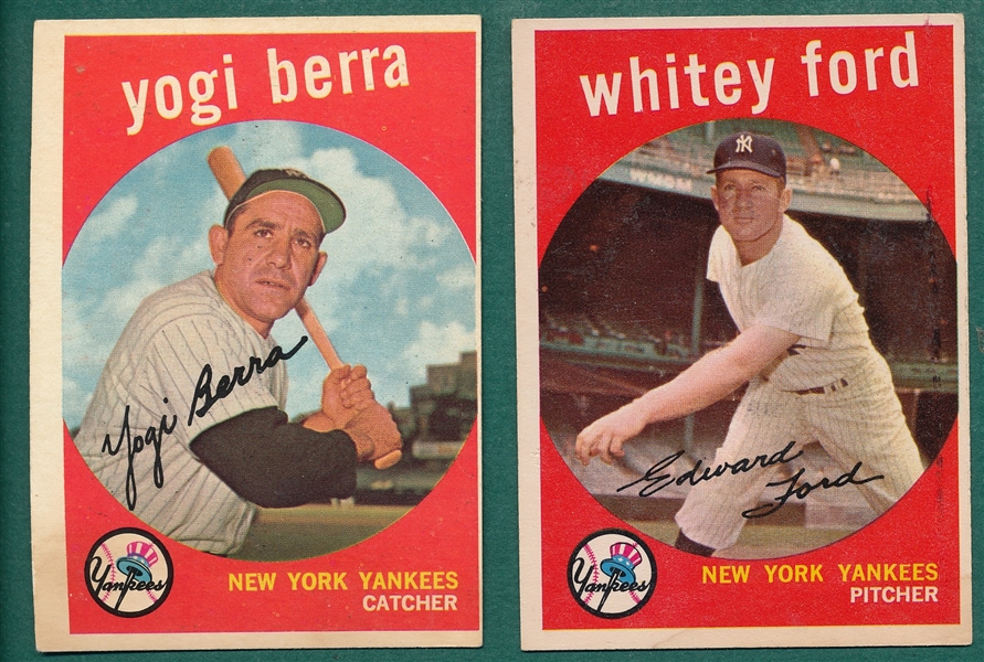 1959 Topps #180 Berra & #430 Ford, Lot of (2)
