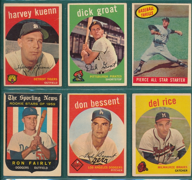 1959 Topps Lot of (12) W/ Mantle
