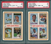 1974 Topps Lot of (5) W/ #6 Aaron Special PSA