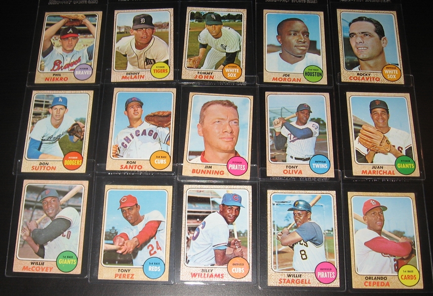 1968 Topps Lot of (19) Mostly HOFers W/ #500 F. Robinson