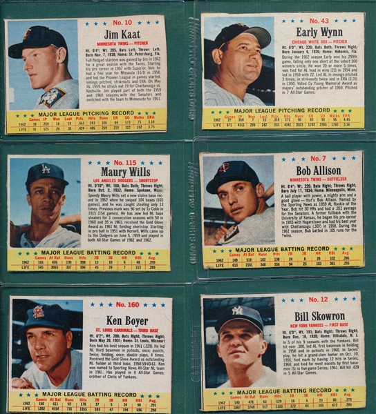 1963 Post Cereal Lot of (16) W/ Koufax & Clemente