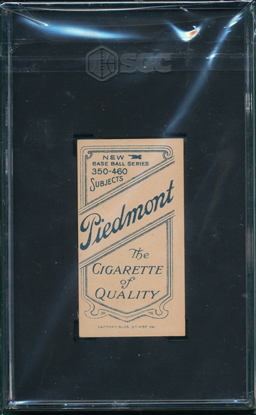 1909-1911 T206 Schaefer Piedmont Cigarettes SGC 3.5