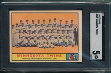 1961 Topps #542 Twins Team SGC 5 *Hi #*