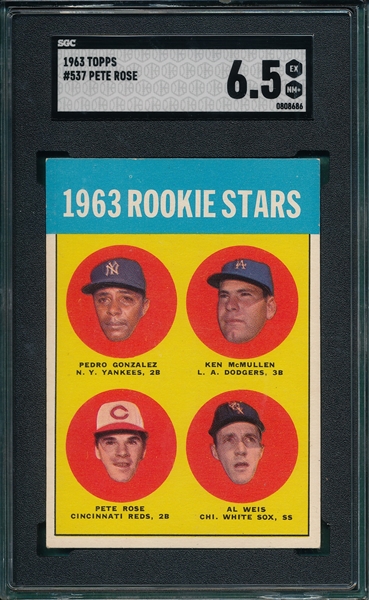 1963 Topps #537 Pete Rose SGC 6.5 *Rookie*