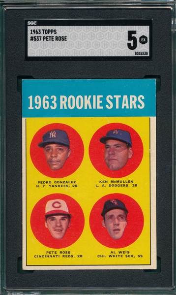 1963 Topps #537 Pete Rose SGC 5 *Rookie*