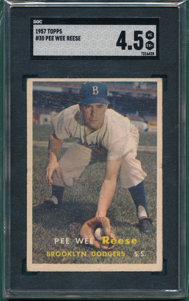 1957 Topps #30 Pee Wee Reese SGC 4.5