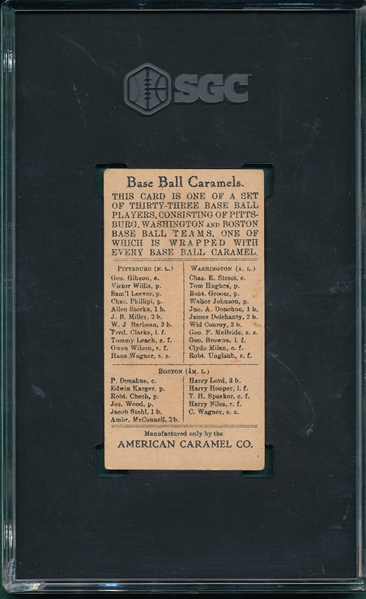 1910 E91-C J. B. Miller American Caramel Co. SGC 3.5