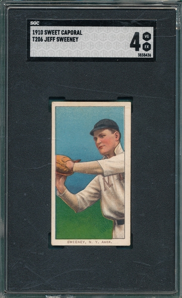 1909-1911 T206 Sweeney, Jeff, Sweet Caporal Cigarettes SGC 4