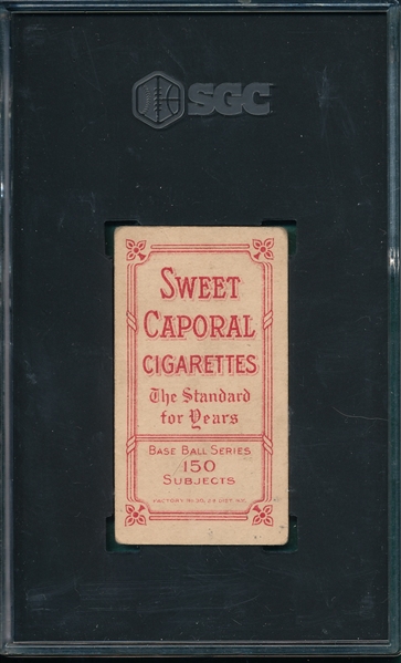 1909-1911 T206 Cicotte, Sweet Caporal Cigarettes SGC 3