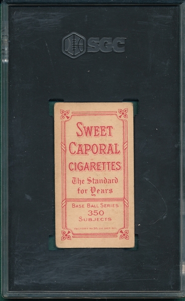 1909-1911 T206 Wagner, Right Shoulder, Sweet Caporal Cigarettes SGC 3
