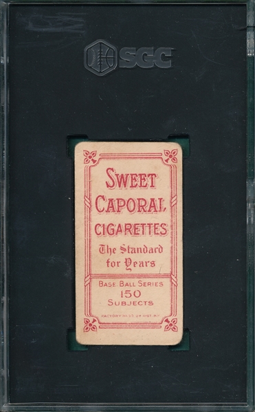 1909-1911 T206 Wagner, Left Shoulder, Sweet Caporal Cigarettes SGC 3