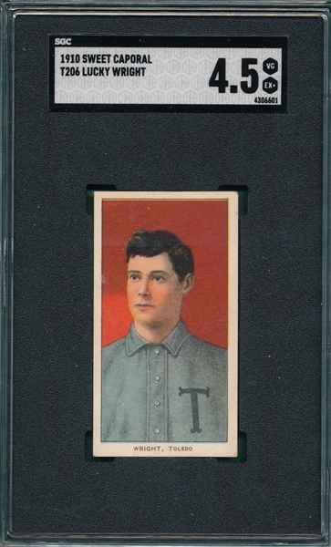 1909-1911 T206 Wright, Sweet Caporal Cigarettes SGC 4.5