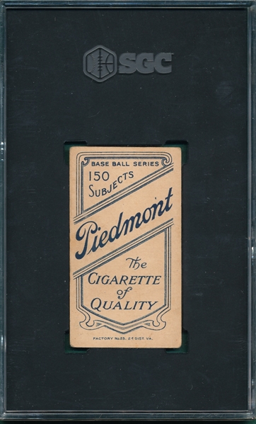 1909-1911 T206 Burch, Batting, Piedmont Cigarettes SGC 3