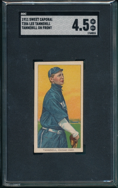 1909-1911 T206 Tannehill, Tannehill On Front, Sweet Caporal Cigarettes SGC 4.5