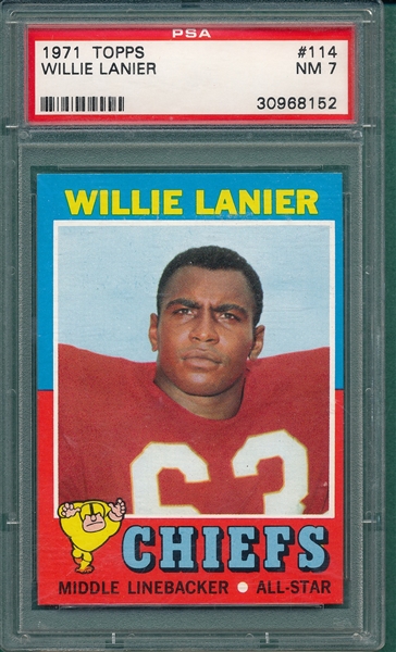 1971 Topps Football #114 Willie Lanier PSA 7