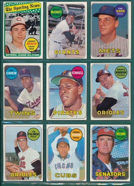 1969 Topps Baseball Complete Set (664) W/ Reggie Jackson, Rookie