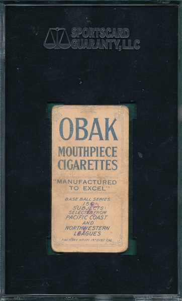 1910 T212-2 Wolverton Obak Cigarettes, 150 Subjects SGC 30