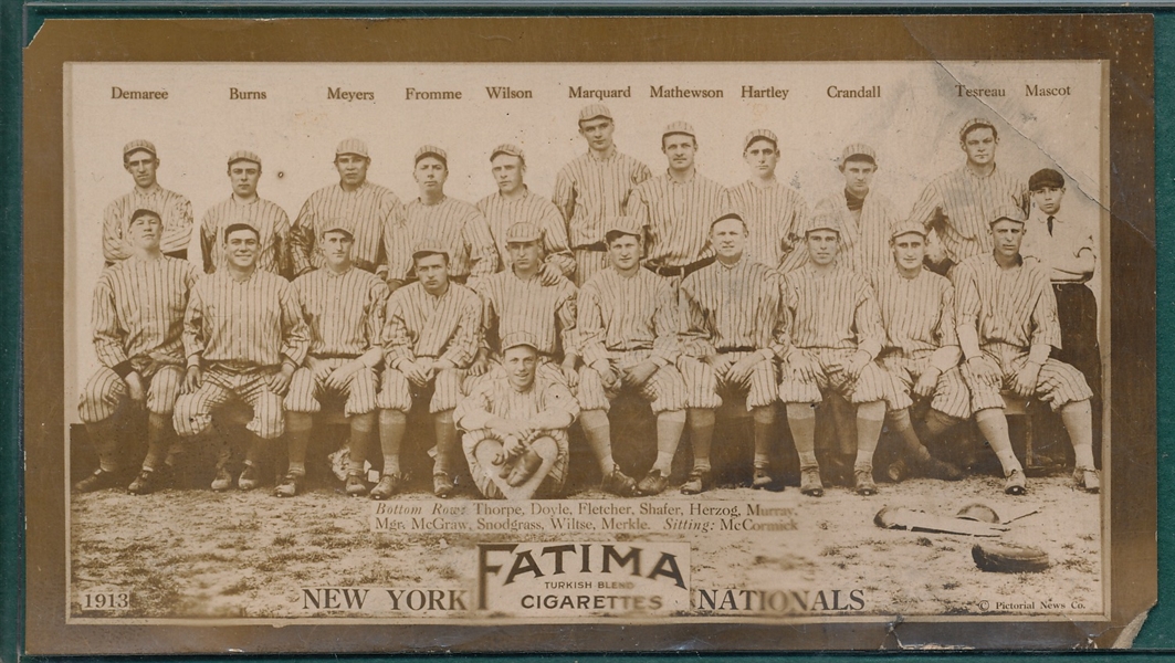 1913 T200 New York Nationals Fatima Cigarettes W/ Jim Thorpe