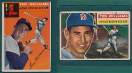 1954/56 Topps Ted Williams, Lot of (2)