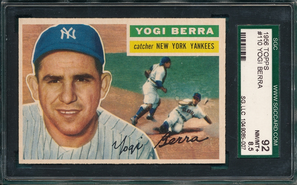 1956 Topps #110 Yogi Berra SGC 92 *Gray*