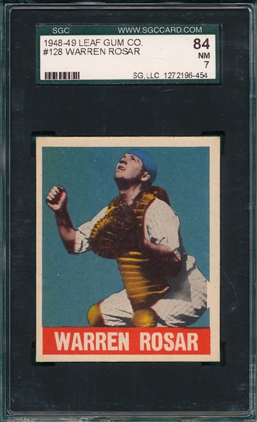 1948 Leaf #128 Warren Rosar SGC 84