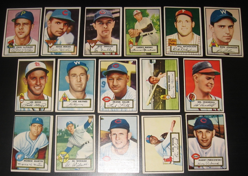 1952 Topps Lot of (21) W/ #168 Charlie Silvera