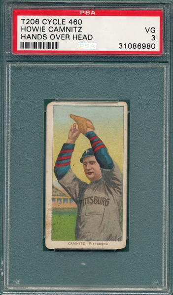 1909-1911 T206 Camnitz, Hands Over Head, Cycle Cigarettes PSA 3 *460 Series*