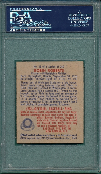 1949 Bowman #46 Robin Roberts PSA 5.5 *Rookie*
