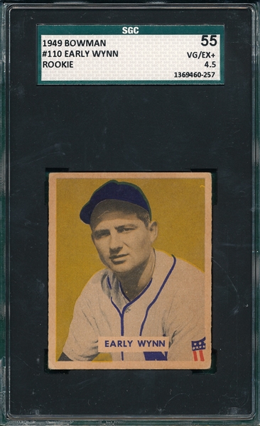 1949 Bowman #110 Early Wynn SGC 55 *Rookie*