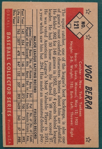 1953 Bowman Color #121 Yogi Berra