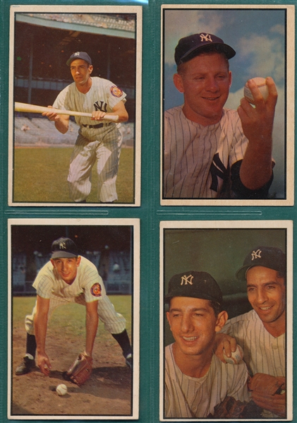 1953 Bowman Color Lot of (4) Yankees W/ Ford, Martin & Rizzuto
