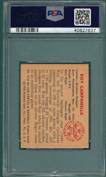 1950 Bowman #75 Roy Campanella PSA 5