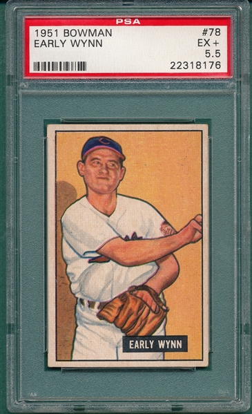 1951 Bowman #78 Early Wynn PSA 5.5