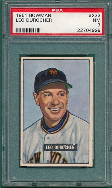 1951 Bowman #233 Leo Durocher PSA 7