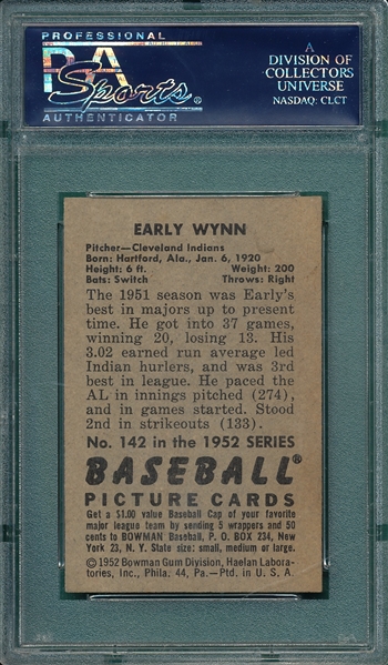 1952 Bowman #142 Early Wynn PSA 6