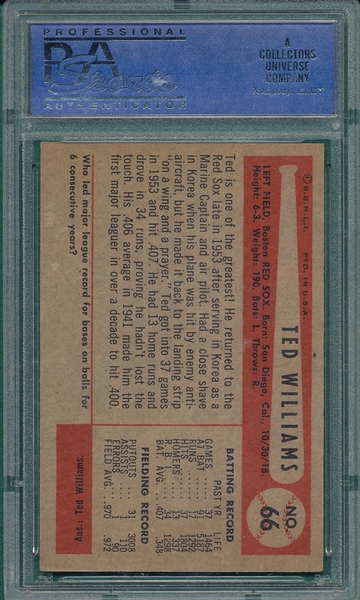 1954 Bowman #66 Ted Williams PSA 6 *SP*