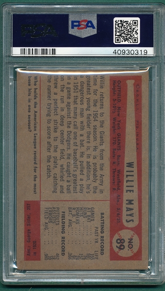 1954 Bowman #89 Willie Mays PSA 4
