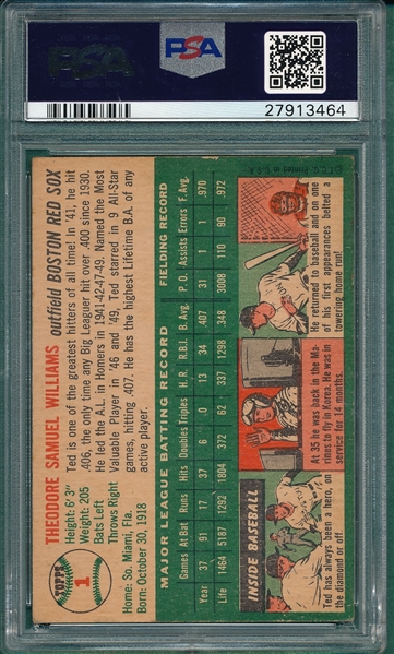 1954 Topps #1 Ted Williams PSA 4
