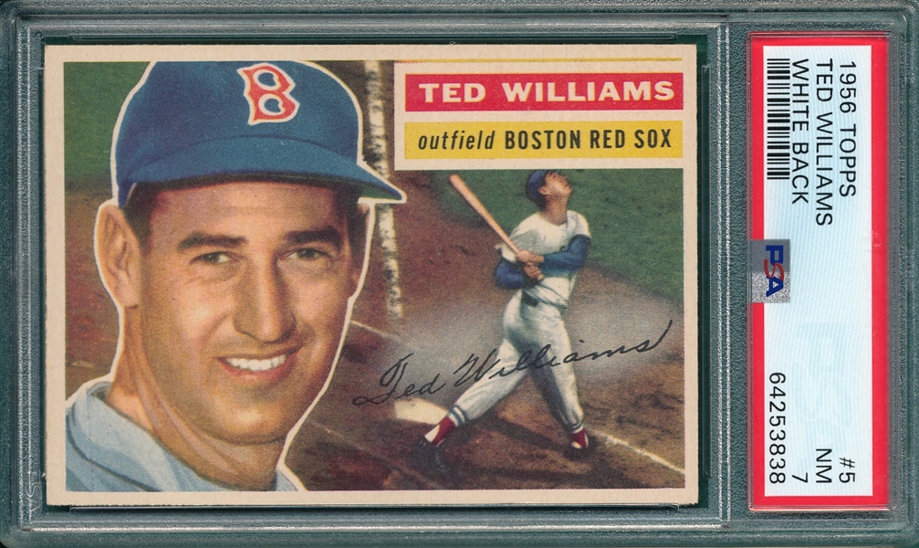 1956 Topps #5 Ted Williams PSA 7 *White*