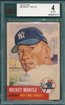 1953 Topps #82 Mickey Mantle BVG 4