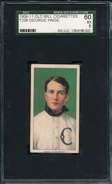 1909-1911 T206 Paige Old Mill Cigarettes SGC 60 *Southern League*