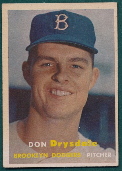 1957 Topps #18 Don Drysdale *Rookie*
